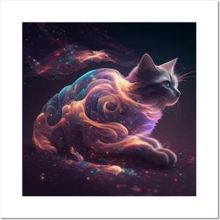 Galaxy cat Posters and Art